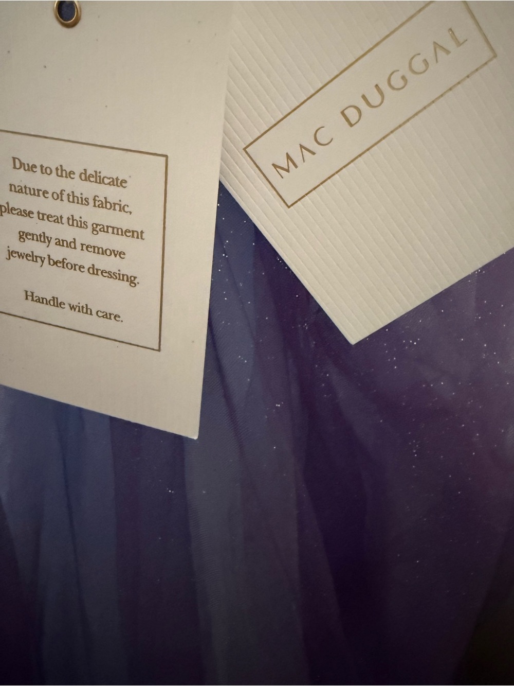 Mac Duggal One-Shoulder Lavender Purple Tulle Gown - Picture 3 of 7